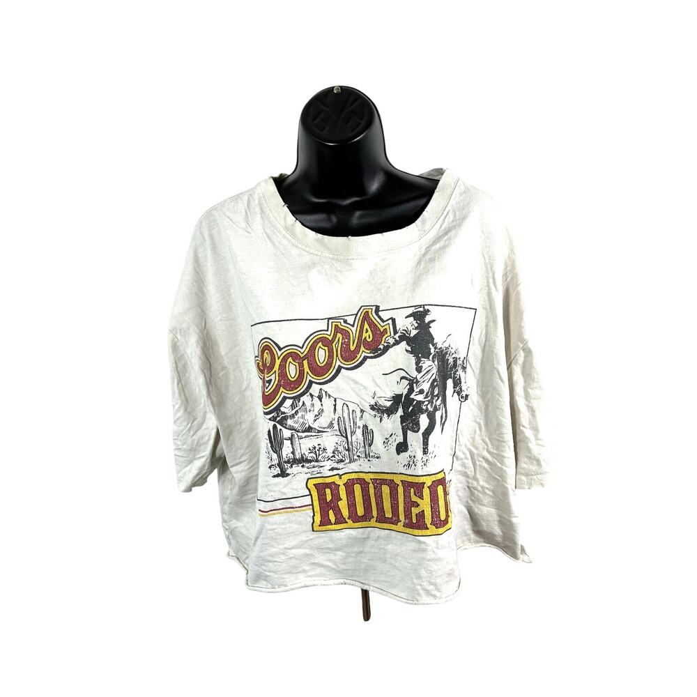 Coors Rodeo Cropped T Shirt XL Cowboy Western Graphic Tee